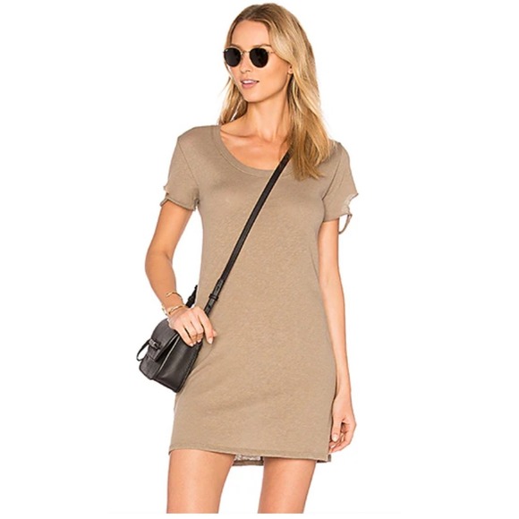 Nation LTD Dresses & Skirts - Nation Ltd Layla Tee Mini Dress Taupe Scoop Neck Cotton Blend Small Made in Peru